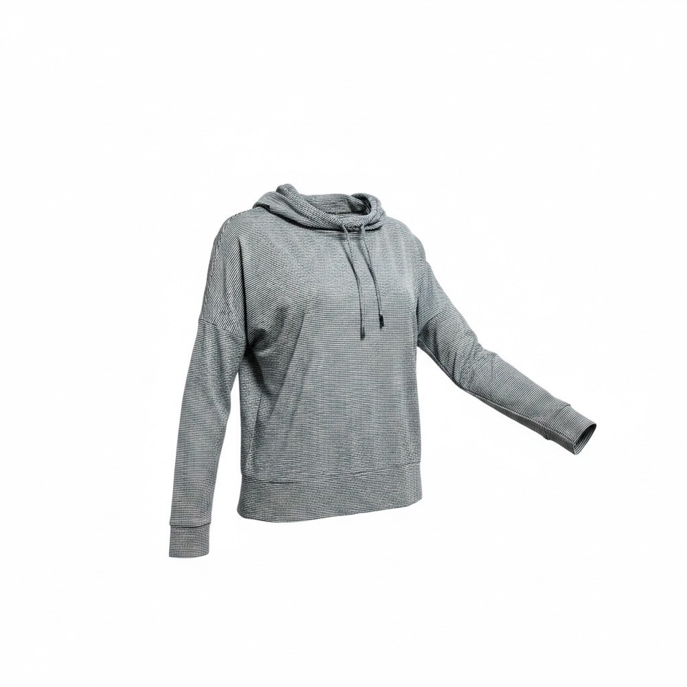 Skechers Los Angeles Womens Grey‎ Striped Long Sleeve Activewear Hoodie Size L